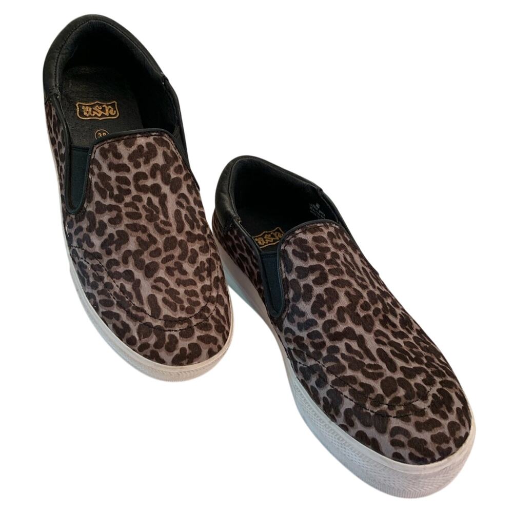 EUC ASH Jam Jungle Leopard Cow Hair Slip On Platform Sneakers US size 8